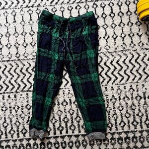 Aerie Green and Blue Flannel Joggers